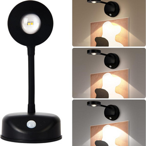 Hot Sale Dimmable Display Accent Art Lights for Paintings Rechargeable Mini Cordless Picture Light LED Motion Sensor Spotlight