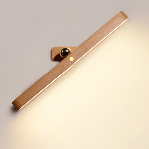 Wooden Mirror Headlight USB Magnetic Indoor Led Night Light Strip Wireless Corridor Wall Lamp Makeup Mirror Fill Light