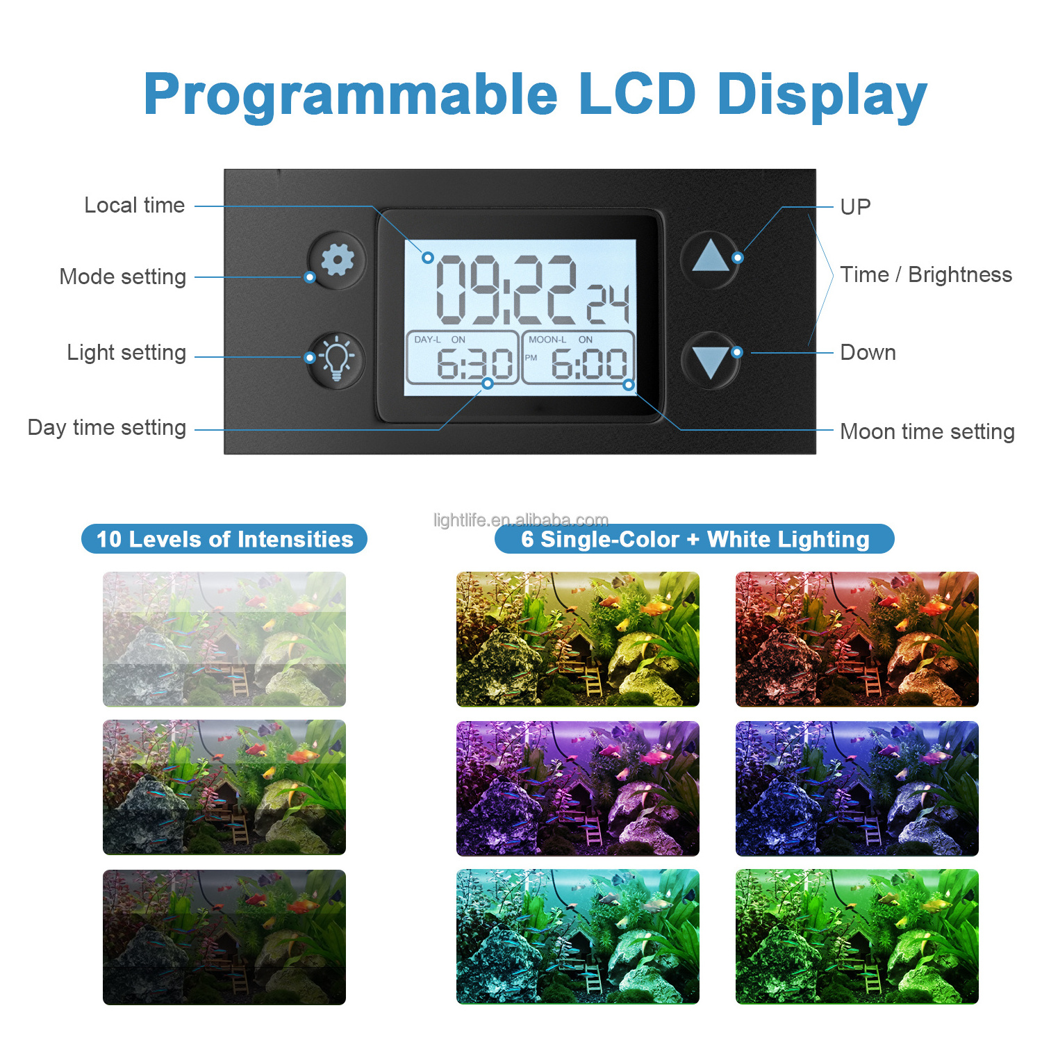 12 48 Inch 3 Feet Aluminum Full Spectrum Aquarium Fish Tank Plant Grow Lamp Clamp LED Lighting For Aquariums With Controller