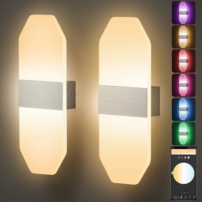 Smart Tuya RGB Nordic Modern House Bedside Bedroom Decoration Fixture Mounted Wall Sconce Light LED Indoor Lighting Wall Lamp