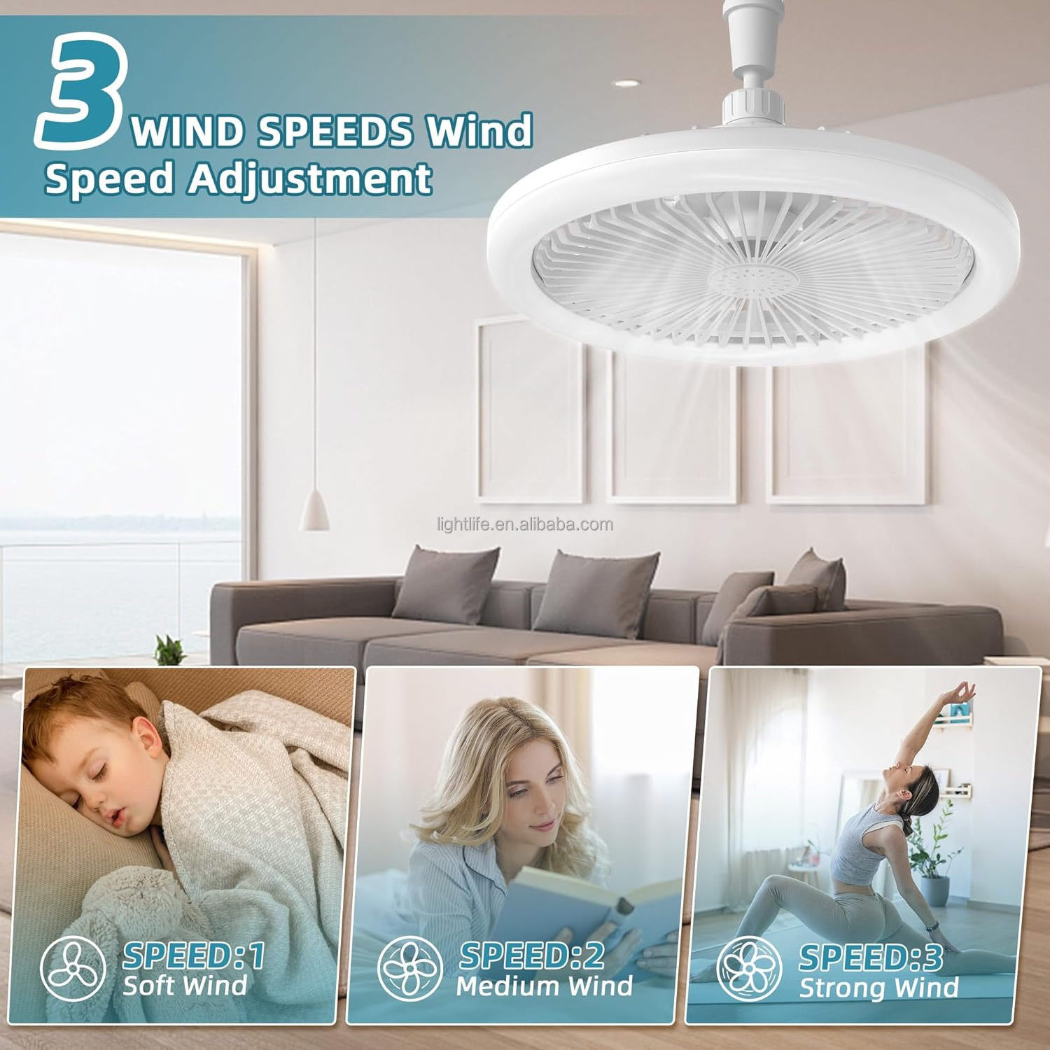 Modern Enclosed Ceiling Fan with Light and Remote Control Home Bathroom E27 LED Ceiling Lamp Fan Dimmable Mini Ceiling Fan Light