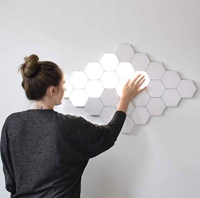 3w 6w 9w 12w customized white light popular wall mounted decorative hexagon led panel light