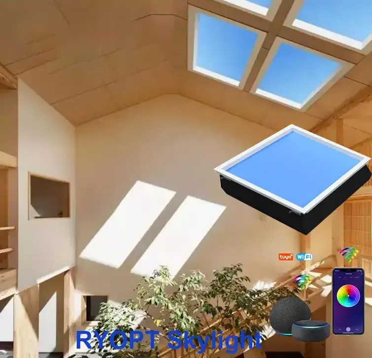 Indoor Artificial Sunlight Lamp Recessed Window Blue Sky Rooflight faux LED Ceiling Virtual Skylight Panel Light