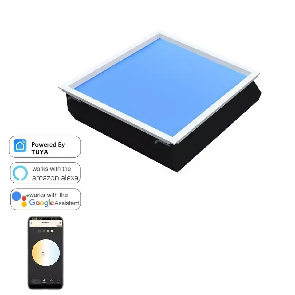 600x600 Indoor Circadian Artificial Sunlight LED Sky Skylight Ceiling Panel Window Virtual Natural Blue Sky Light 60x60