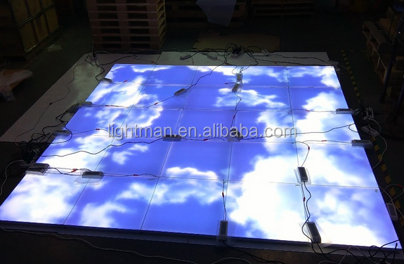 Faux Decorative Ceiling Skylight 20w 40w 30x30 60x60cm Sky Frameless Led Light Panels 60x60