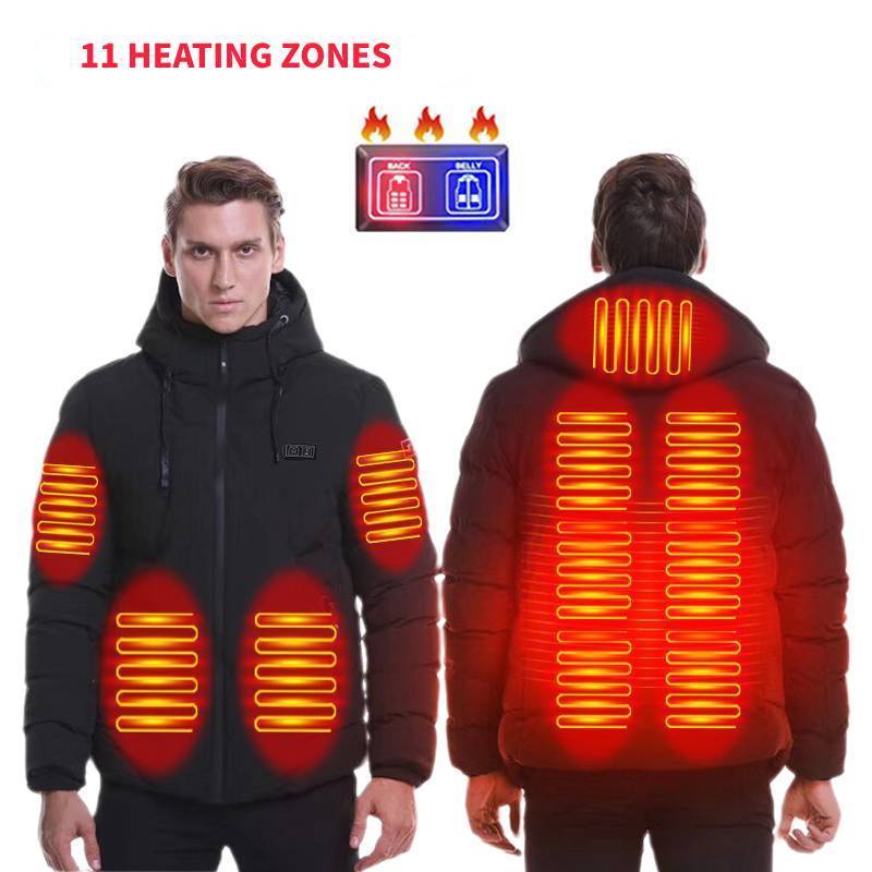 Heated Jacket Winter Outdoor Sports Water Resistant Rechargeable Battery Light Weight Adjustable Warm Heated Jacket Apparel