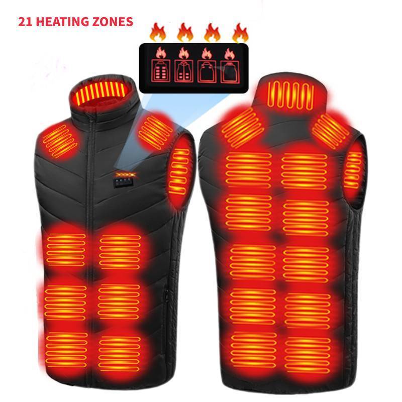 Men Women Heated Body Warmer winter outdoor Mountaineering camping Unisex 3 Heat Level Warm Electric Rechargeable Jacket Vest