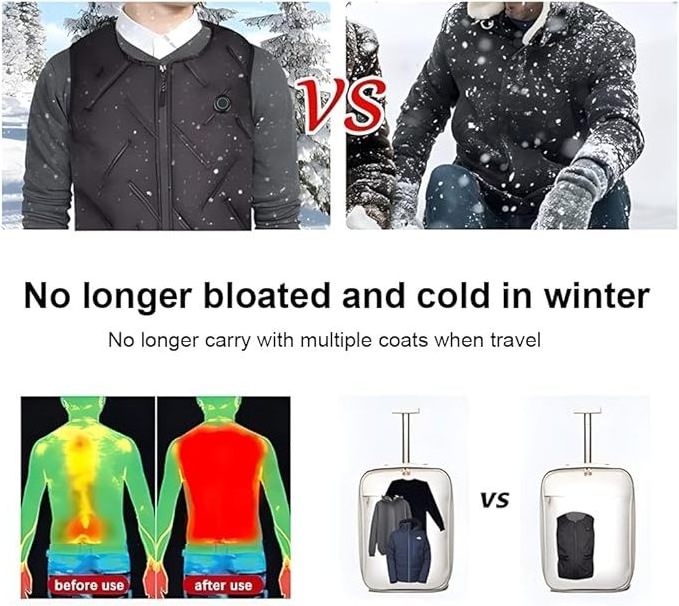 Men Women Heated Body Warmer winter outdoor Mountaineering camping Unisex 3 Heat Level Warm Electric Rechargeable Jacket Vest