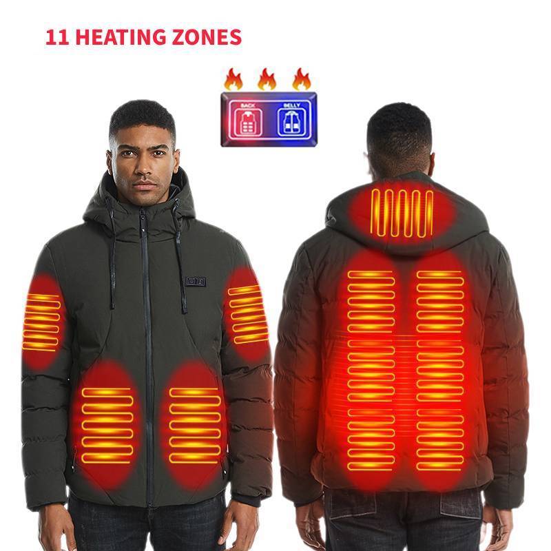 Heated Jacket Winter Outdoor Sports Water Resistant Rechargeable Battery Light Weight Adjustable Warm Heated Jacket Apparel