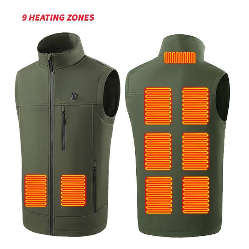 Heated Gilet Customized Premium Women Men Work Winter Thermal Fleece Solid USB Smart Quilted Sleeveless Warming Heated Vest