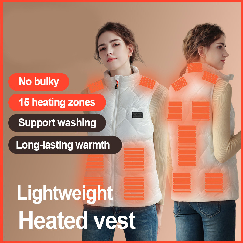 Electric heated vest one-size-fits-all 11 zones adjustable size zipper womens motorcycle bubble hunting wetsuit heated mens vest