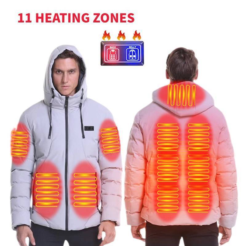 Heated Jacket Winter Outdoor Sports Water Resistant Rechargeable Battery Light Weight Adjustable Warm Heated Jacket Apparel