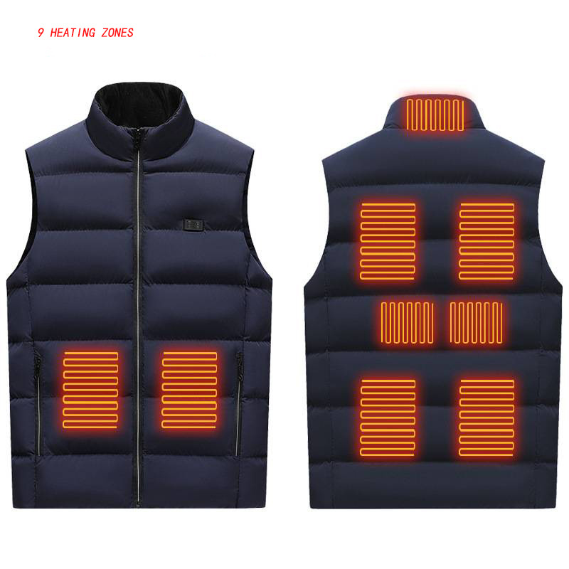 Mens Heated Vest with 3 Heating Levels Washable Winter Windproof Sleeveless Lightweight Padding Zip Women's Heated Waistcoat