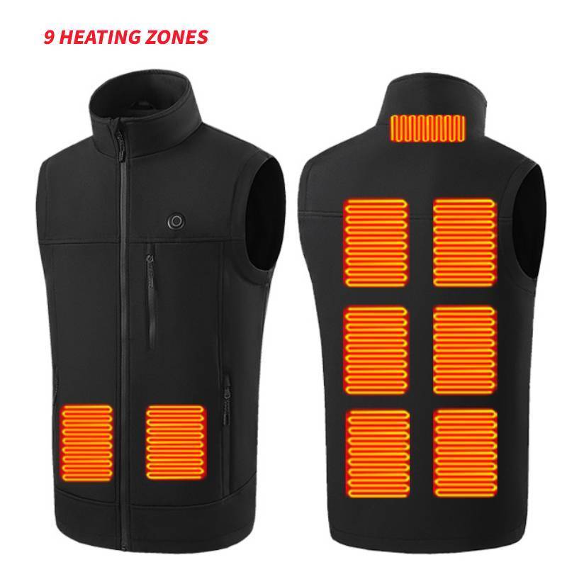 Heated Gilet Customized Premium Women Men Work Winter Thermal Fleece Solid USB Smart Quilted Sleeveless Warming Heated Vest