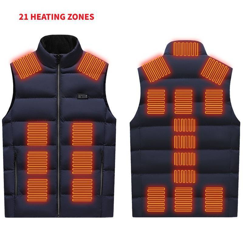 Men Women Heated Body Warmer winter outdoor double control camping Unisex 3 Heat Level Warm Electric Rechargeable Jacket Vest