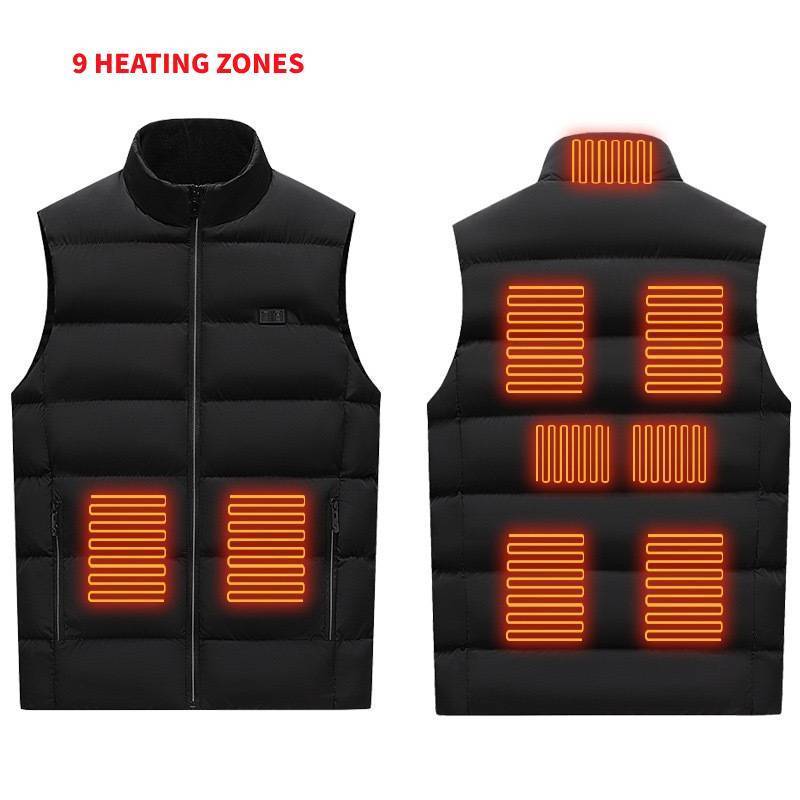 Mens Heated Vest with 3 Heating Levels Washable Winter Windproof Sleeveless Lightweight Padding Zip Women's Heated Waistcoat