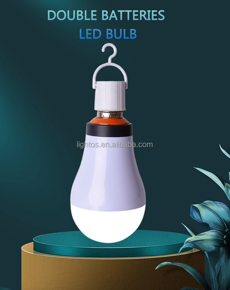 Plastic 20W E27 B22 Two Battery Powered Rechargeable Led Emergency Bulb Energy Saving Indoor Lighting