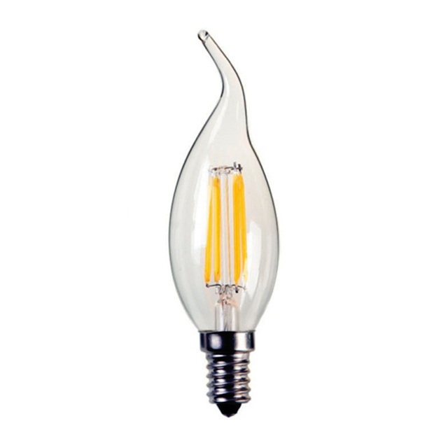 Ac 120/220v E12/e14/e17/e26 C35 6w Smart Bulb Dimmable Led Filament Bulb For Indoor Lighting