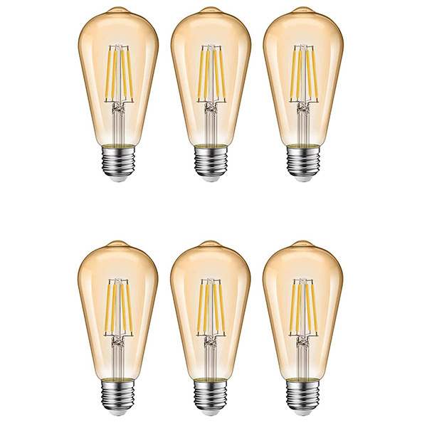 Ac 120/220v E12/e14/e17/e26 C35 6w Smart Bulb Dimmable Led Filament Bulb For Indoor Lighting