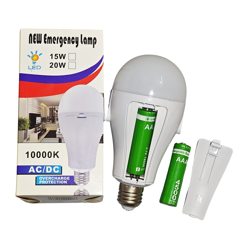 Portable Emergency Light Bulb Rechargeable Battery Led Bulb 15W 20W power failure two battery Led Lamp For Home Camping