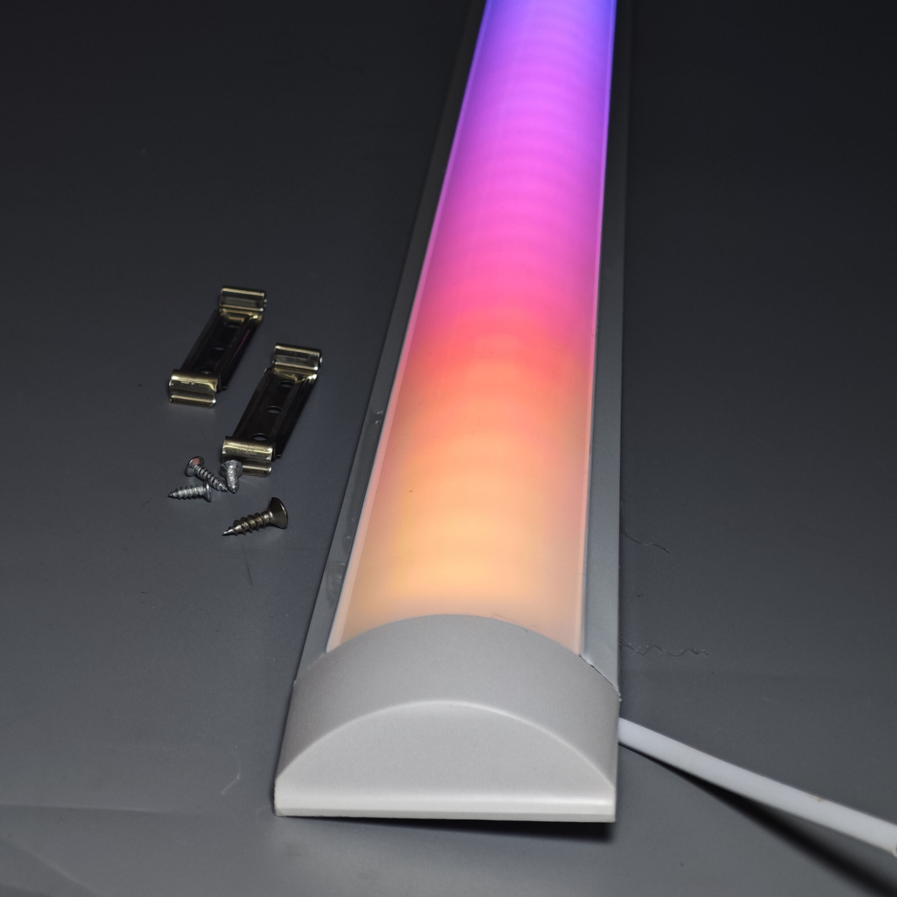 Triproof Ip65 Surface Mounted Pendant Linear Flat Slim Led Batten Purification Light Fixture Ce Rohs, rgb batten