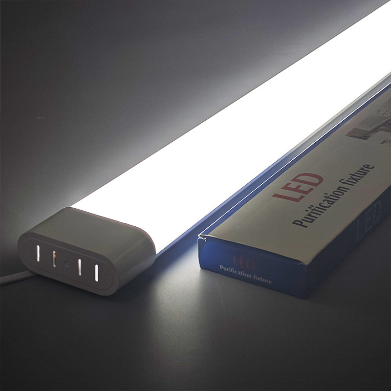 Customize Design Led Aluminum Ceiling Mounted Magnetic Lamp Plastic Cover Fluorescent Led Purification Tube Batten Light