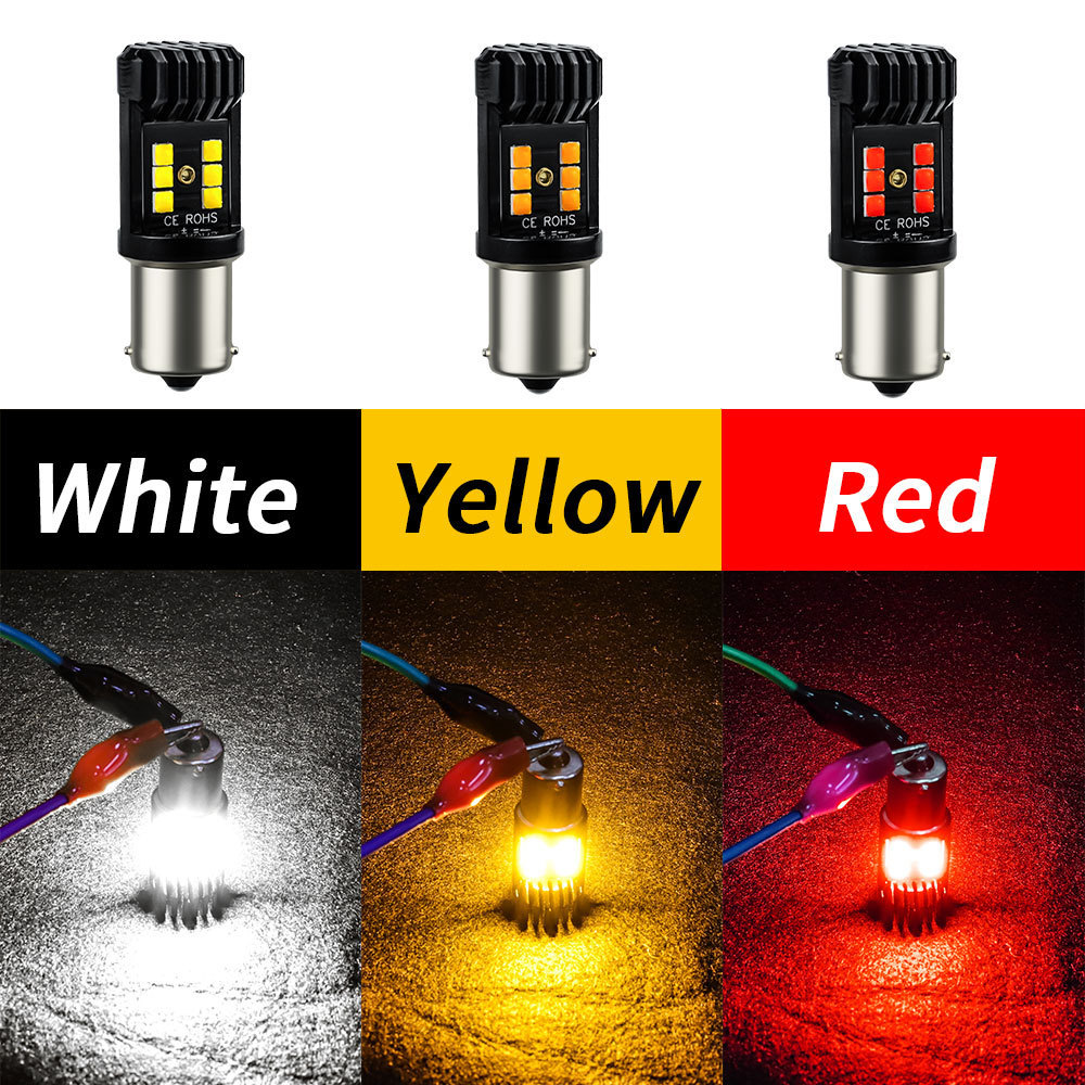 LIGHTOWL Canbus 1156 1157 T20 T25 Automotive LED Interior Dash Light Bulb For Car Diode Car Width Light Vehicle white Red Yellow