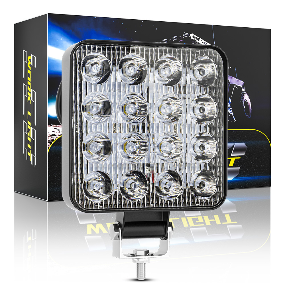 LIGHTOWL Manufacturer 4 Inch 16LED 48W Square Work light waterproof spotlight for car truck boat tractor 9-80V