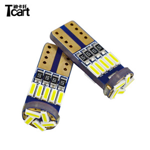 Tcart 7 Color Options Ice blue/White/Blue/Red/Yellow/Green/Pink 15SMD 4014 Chip Bulbs T10 W5W LED CANBUS