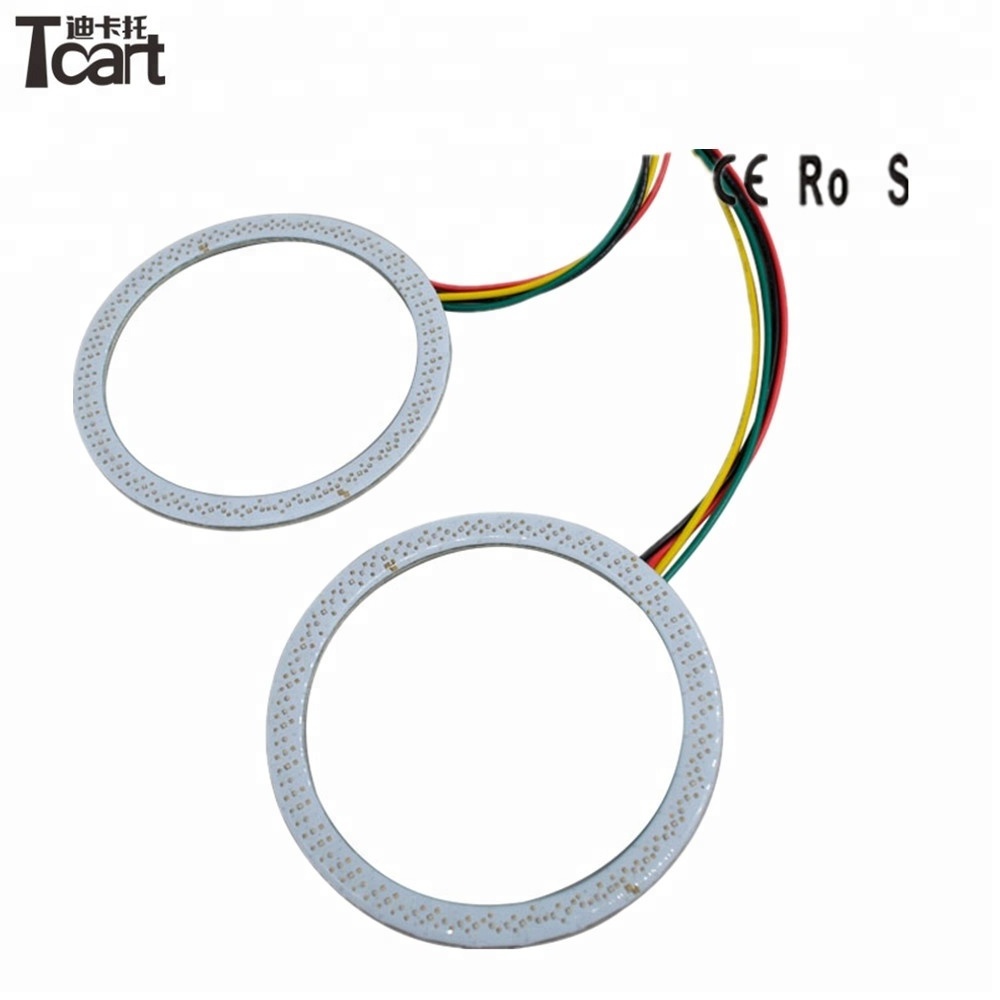 Tcart auto led headlight ring factory price universal led halo ring cob RGB 12v car led ring angel eyes light headlight