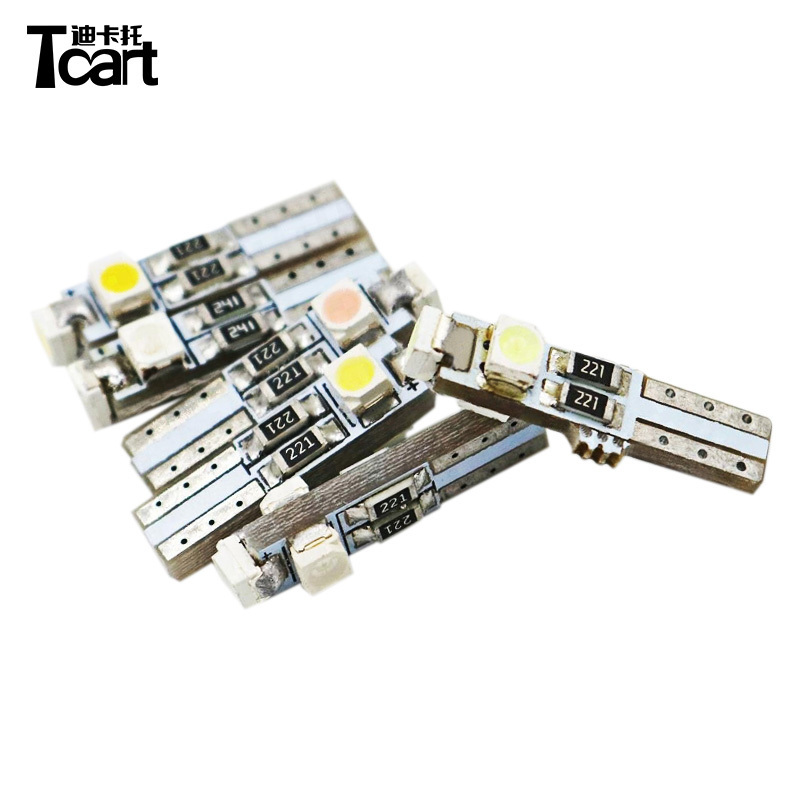 TCART auto lighting led bulb 12V 3528 3smd T5 car Lamp replacement for car dashboard canbus led non polarity