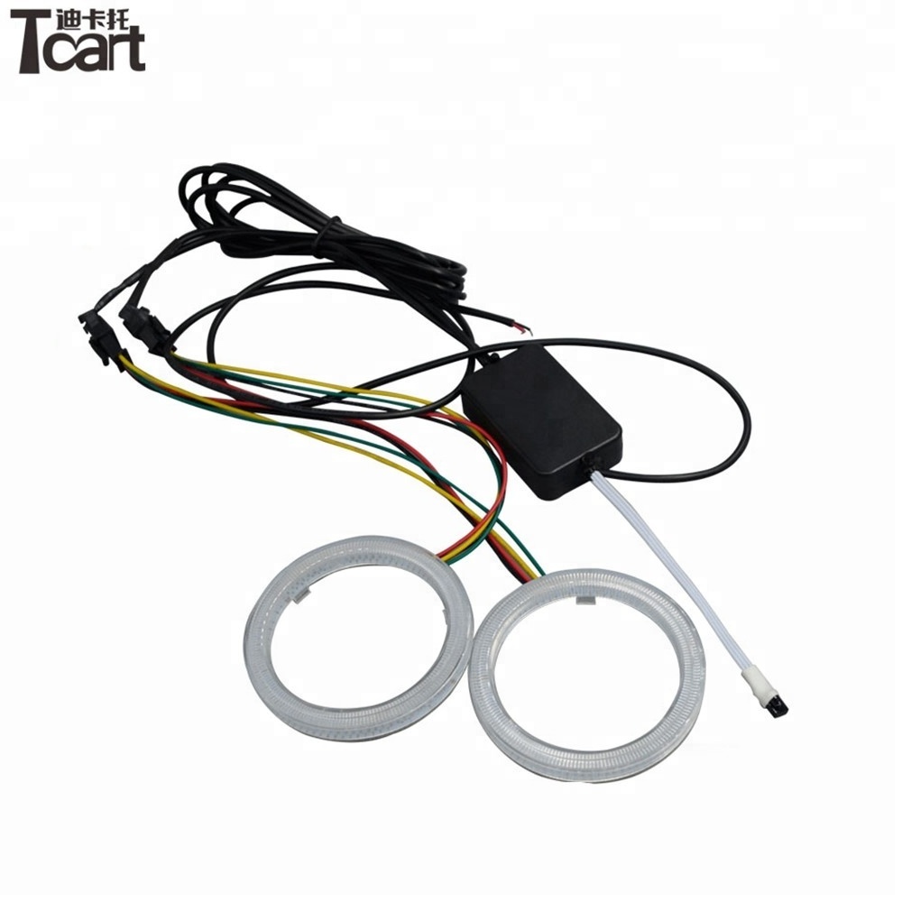 Tcart auto led headlight ring factory price universal led halo ring cob RGB 12v car led ring angel eyes light headlight