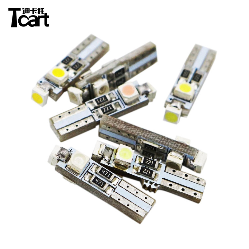 TCART auto lighting led bulb 12V 3528 3smd T5 car Lamp replacement for car dashboard canbus led non polarity