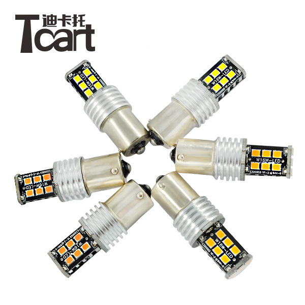 Car decoration light Tcart Canbus 12V BAY15D 2057 2357 7528 Bulbs Super Bright 2835 Replacement Bulb White 15SMD LED P21W 1157 Tail Light