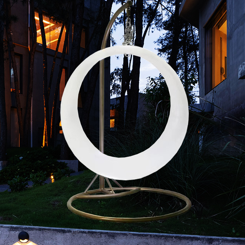 Plastic Outdoor Garden LED Patio Swings Illuminated Led Circular Ring Plastic Swing led light