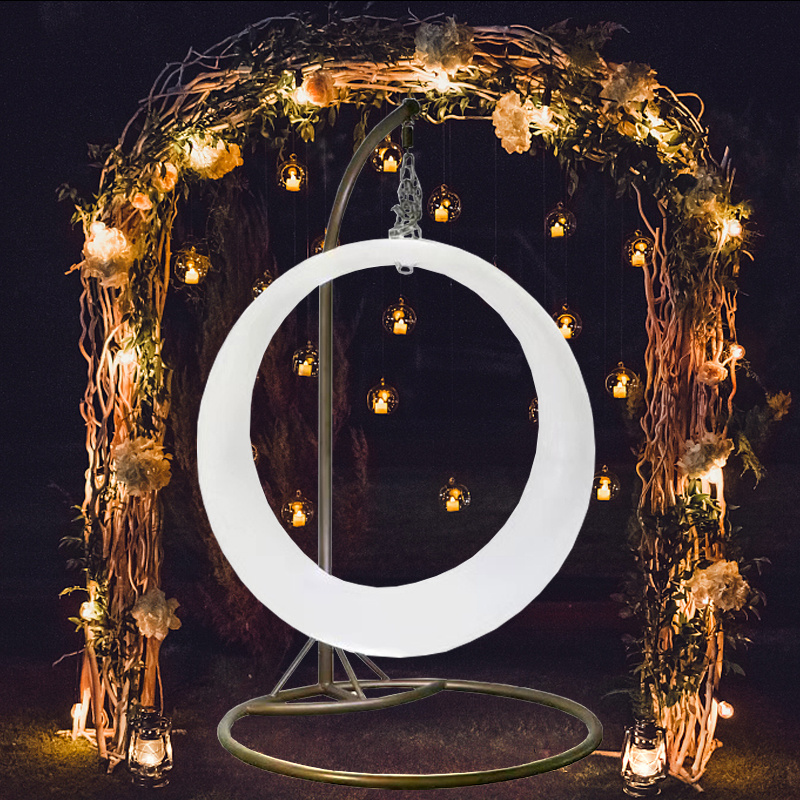 Plastic Outdoor Garden LED Patio Swings Illuminated Led Circular Ring Plastic Swing led light