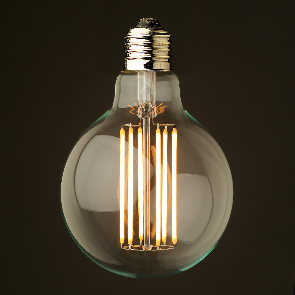 Vintage Edison led bulb clear amber glass spiral G125 dimmable LED filament bulb