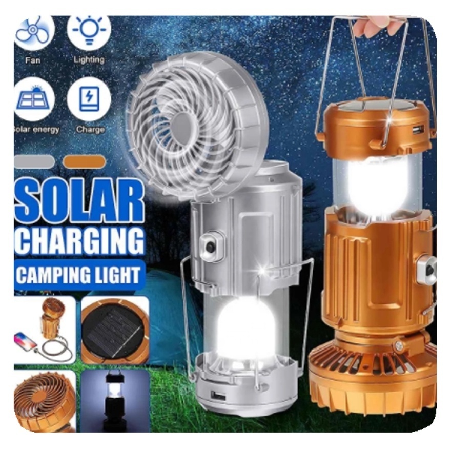 New Led Camping Lights Multifunctional Solar Energy Night Light Lanterns Usb Charging Fan Waterproof Hiking Fishing Outdoor Lamp