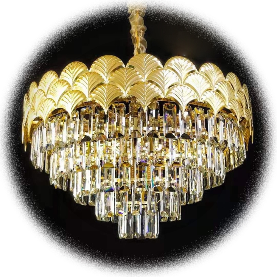 NEW Indoor small gold Liangte wholesale round LED hanging lamp home decor modern luxury k9 crystal chandelier