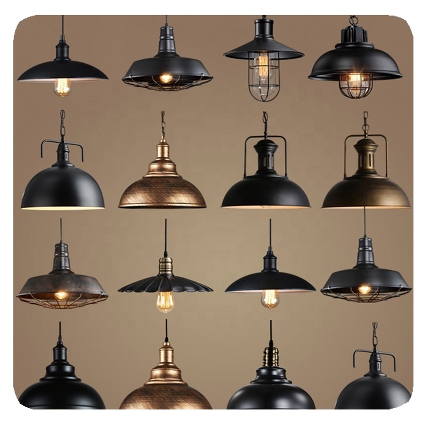 New Industrial Decorative Black Lighting Hanging Ceiling Chandeliers Led Pendant Light Lamps Nordic Kitchen Dining Room Modern