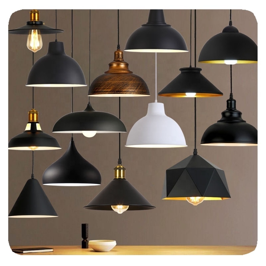 New Industrial Decorative Black Lighting Hanging Ceiling Chandeliers Led Pendant Light Lamps Nordic Kitchen Dining Room Modern