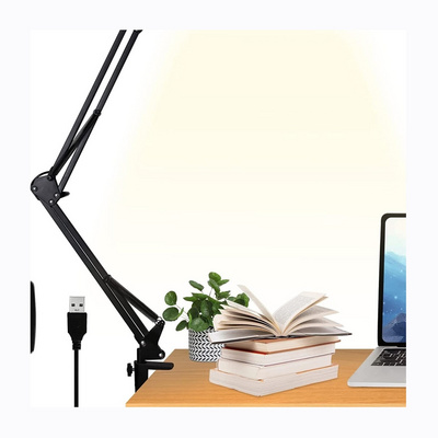 New LED Clamp-on 10W Swing Arm Eye-Caring Dimmable Desk Light with 10 Brightness Level lamp