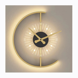 New Nordic Bed Charging Clock Modern Wall Light for Bedroom Bedside Lights Lamp Silica Gel LED Golden 90 80 Gold Round 50000 110