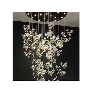 Flower Chandelier Ceiling Lights for Hotel Villa Lamp Branch Crystal New K9 Luxury Modern Gold LED 10 Living Room Iron 90 50000