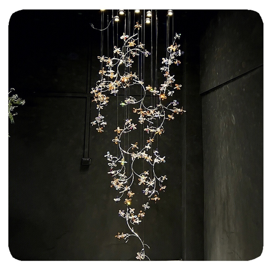 Flower Chandelier Ceiling Lights for Hotel Villa Lamp Branch Crystal New K9 Luxury Modern Gold LED 10 Living Room Iron 90 50000