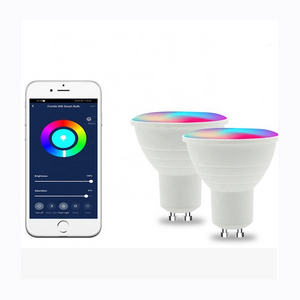 New WiFi graffiti cup GU10 5-way rgbcw dimming and color matching mobile phone app smart spotlight LED bulb Lamp