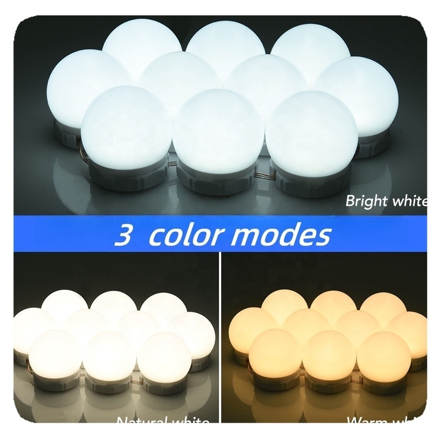 New Hollywood Style USB 10 Dimmable Light Bulbs Led Mirror Vanity Lights Kit for Makeup Dressing Room Bathroom Lamp