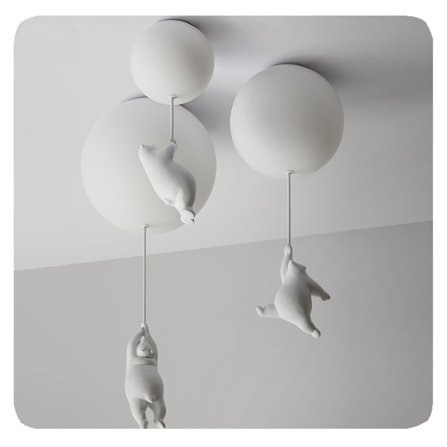 New Modern Lights Warm Cartoon Bear Ceiling for Kids Rooms Bedroom Children's Room Decor LED Light Fixtures Lamp