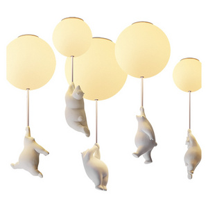 New Modern Lights Warm Cartoon Bear Ceiling for Kids Rooms Bedroom Children's Room Decor LED Light Fixtures Lamp