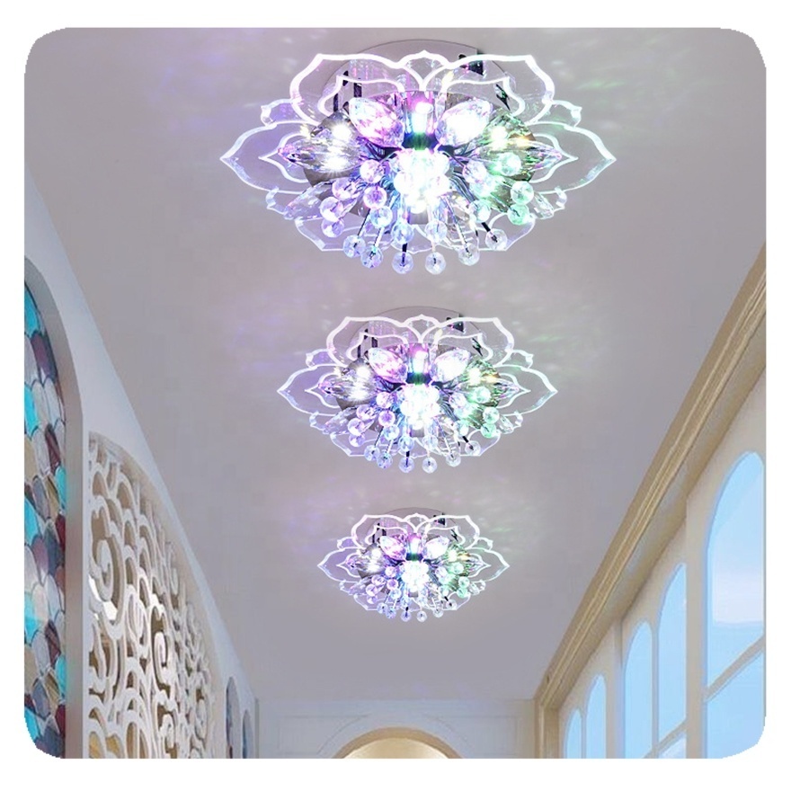 New Modern Aisle Hallway Corridor Stairway Villa Gallery Kitchen Indoor 9/11W Lights Crystal Petals LED Ceiling Chandelier Lamp